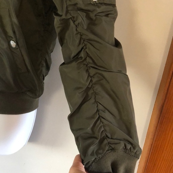 American Rag M Flight Bomber Jacket Zip Up Punk Old School Green Grunge NWOT - Picture 5 of 16